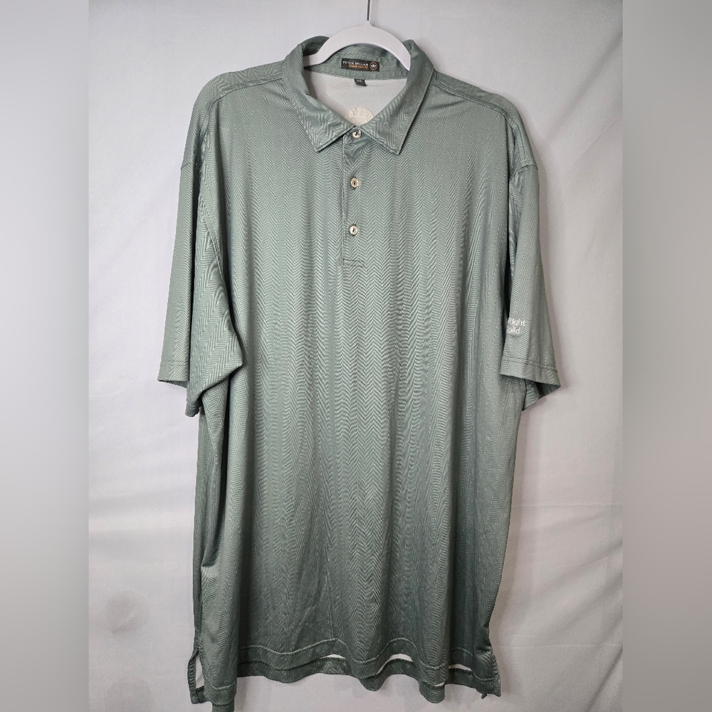 Peter Millar Summer Comfprt Sage Polo Shirt Men's Size XXL